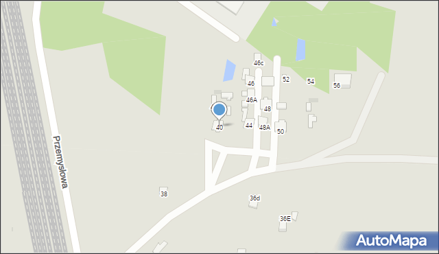 Pilawa, Przemysłowa, 40, mapa Pilawa