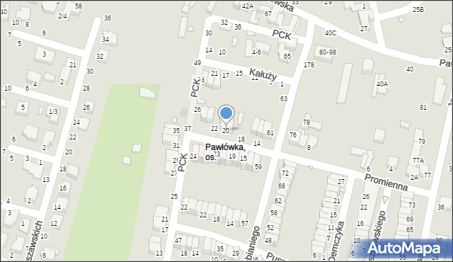 Piotrków Trybunalski, Promienna, 20, mapa Piotrków Trybunalski