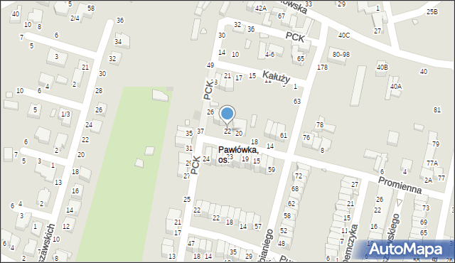 Piotrków Trybunalski, Promienna, 22, mapa Piotrków Trybunalski