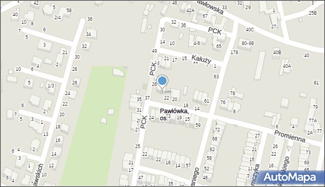 Piotrków Trybunalski, Promienna, 24, mapa Piotrków Trybunalski