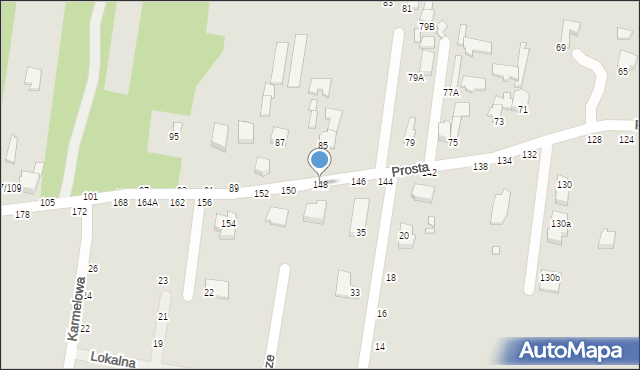 Piotrków Trybunalski, Prosta, 148, mapa Piotrków Trybunalski