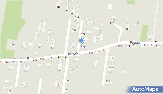 Piotrków Trybunalski, Prosta, 77, mapa Piotrków Trybunalski