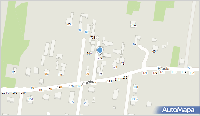 Piotrków Trybunalski, Prosta, 77A, mapa Piotrków Trybunalski