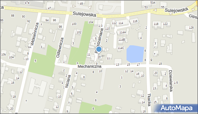 Piotrków Trybunalski, Przędzalniana, 10, mapa Piotrków Trybunalski