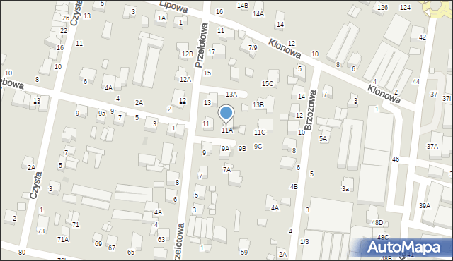 Piotrków Trybunalski, Przelotowa, 11A, mapa Piotrków Trybunalski