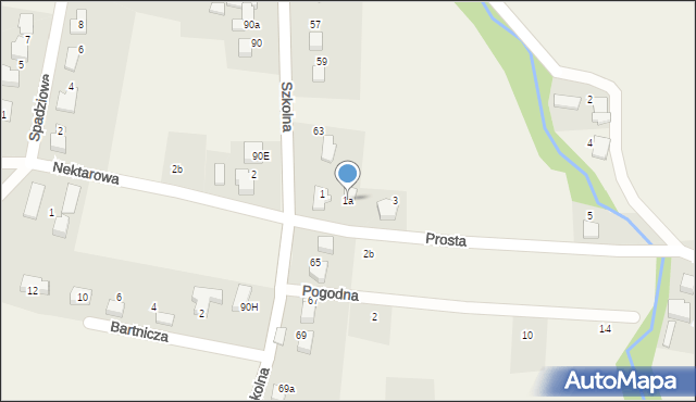 Pisarzowice, Prosta, 1a, mapa Pisarzowice