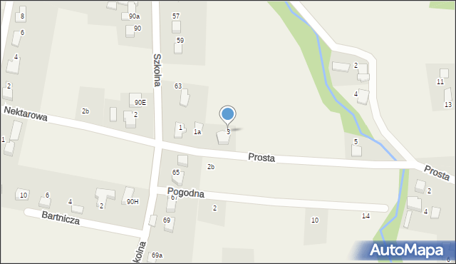 Pisarzowice, Prosta, 3, mapa Pisarzowice