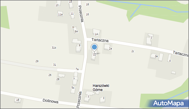 Pisarzowice, Przecznia, 12, mapa Pisarzowice