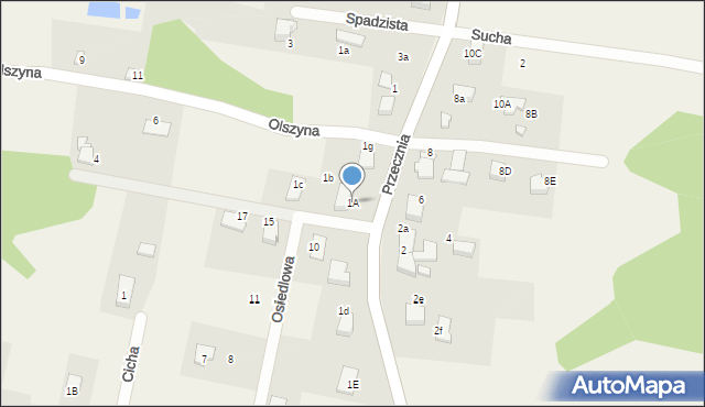 Pisarzowice, Przecznia, 1A, mapa Pisarzowice