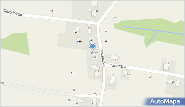 Pisarzowice, Przecznia, 9b, mapa Pisarzowice