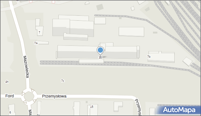 Płońsk, Przemysłowa, 30, mapa Płońsk