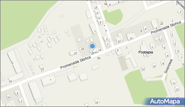 Poddąbie, Promenada Słońca, 16, mapa Poddąbie