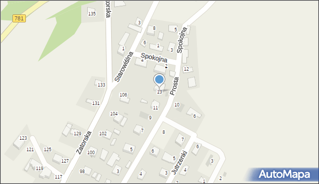 Podolsze, Prosta, 13, mapa Podolsze