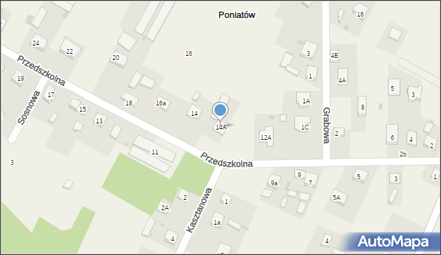 Poniatów, Przedszkolna, 14A, mapa Poniatów