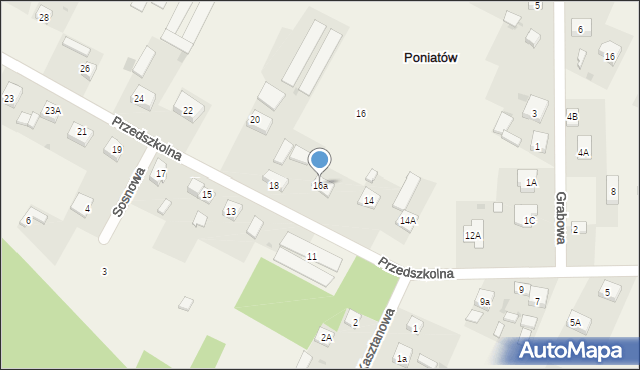 Poniatów, Przedszkolna, 16a, mapa Poniatów