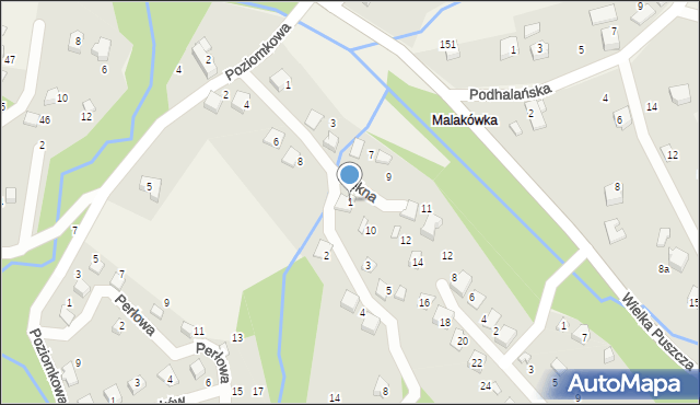 Porąbka, Promienna, 1, mapa Porąbka