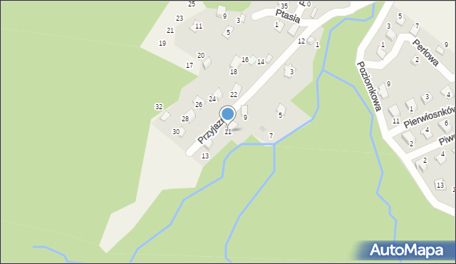 Porąbka, Przyjazna, 11, mapa Porąbka