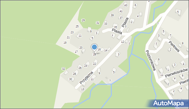 Porąbka, Przyjazna, 18, mapa Porąbka