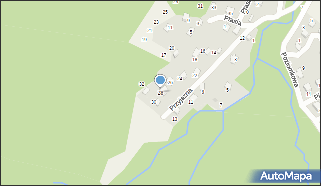 Porąbka, Przyjazna, 28, mapa Porąbka