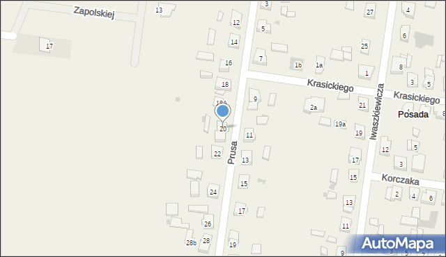 Posada, Prusa, 20, mapa Posada