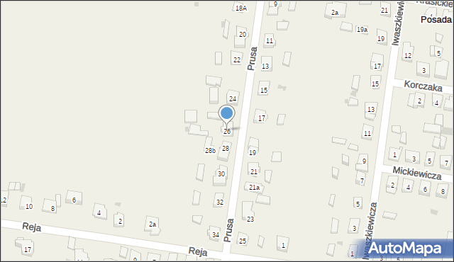 Posada, Prusa, 26, mapa Posada