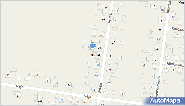 Posada, Prusa, 28c, mapa Posada