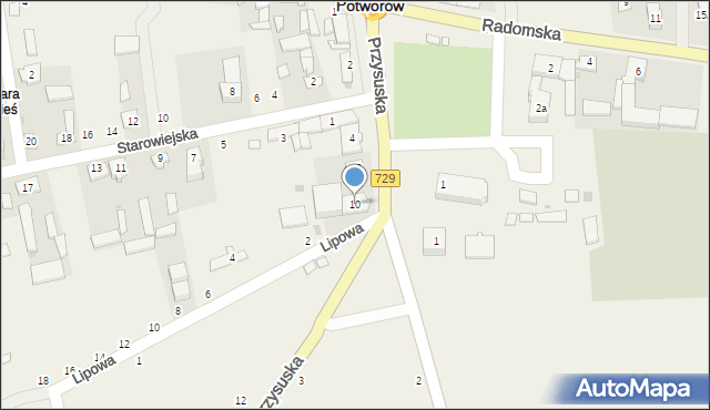 Potworów, Przysuska, 10, mapa Potworów