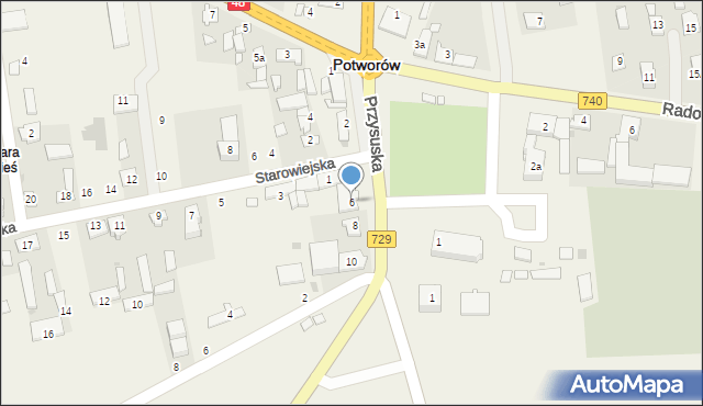 Potworów, Przysuska, 6, mapa Potworów