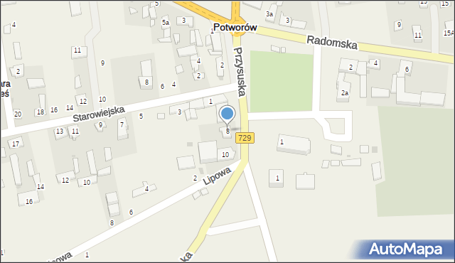 Potworów, Przysuska, 8, mapa Potworów