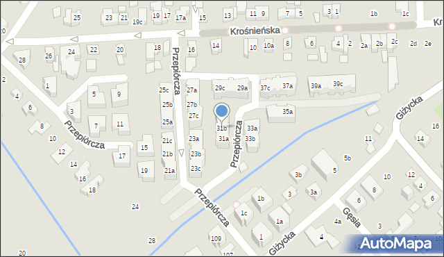 Poznań, Przepiórcza, 31b, mapa Poznania