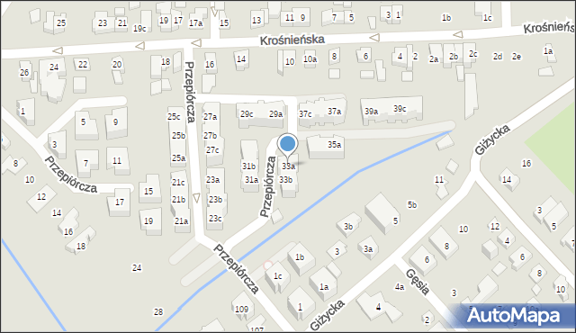 Poznań, Przepiórcza, 33a, mapa Poznania