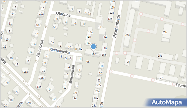 Poznań, Promienista, 16c, mapa Poznania