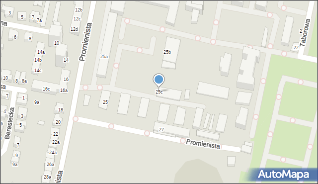 Poznań, Promienista, 25c, mapa Poznania