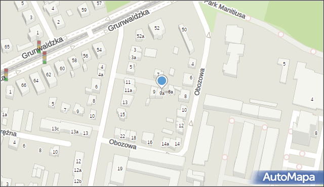 Poznań, Promienista, 9a, mapa Poznania