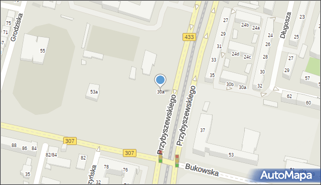 Poznań, Przybyszewskiego Stanisława, 30a, mapa Poznania