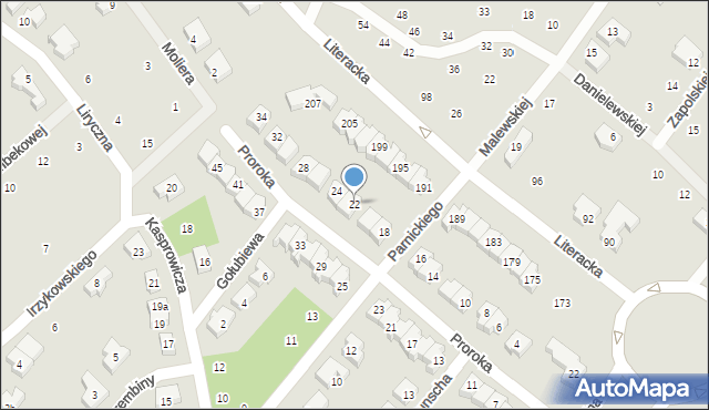 Poznań, Proroka Leszka, 22, mapa Poznania