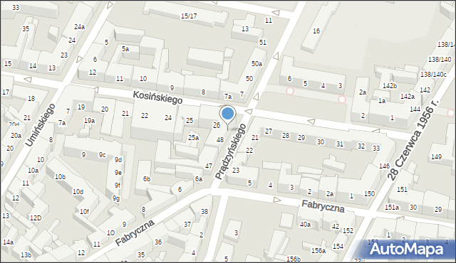 Poznań, Prądzyńskiego Ignacego, gen., 49, mapa Poznania
