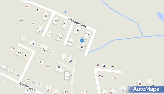 Poznań, Przedwiośnia, 44, mapa Poznania