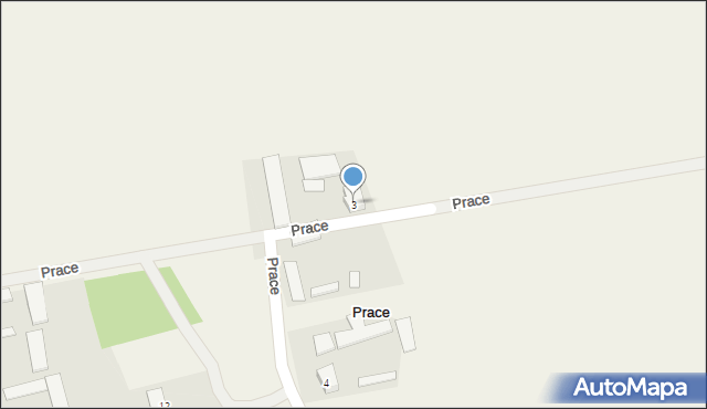 Prace, Prace, 3, mapa Prace