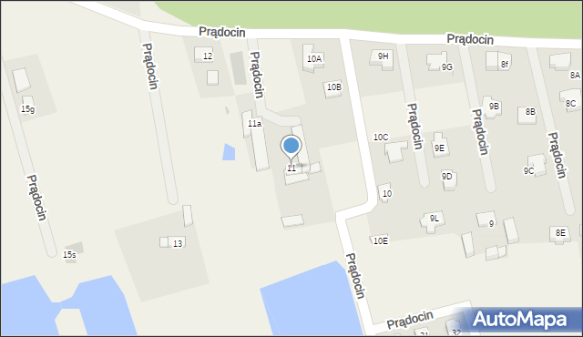 Prądocin, Prądocin, 11, mapa Prądocin