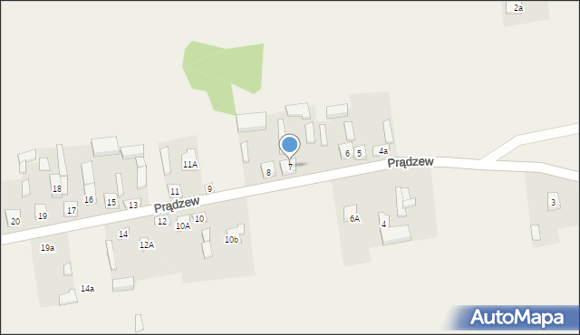 Prądzew, Prądzew, 7, mapa Prądzew