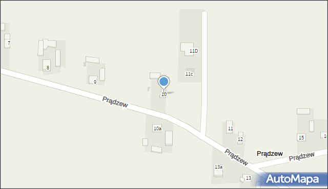 Prądzew, Prądzew, 10, mapa Prądzew