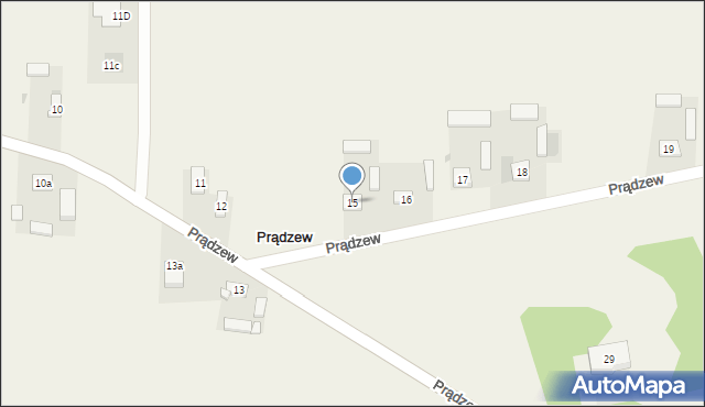 Prądzew, Prądzew, 15, mapa Prądzew