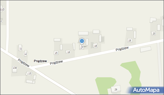 Prądzew, Prądzew, 17, mapa Prądzew