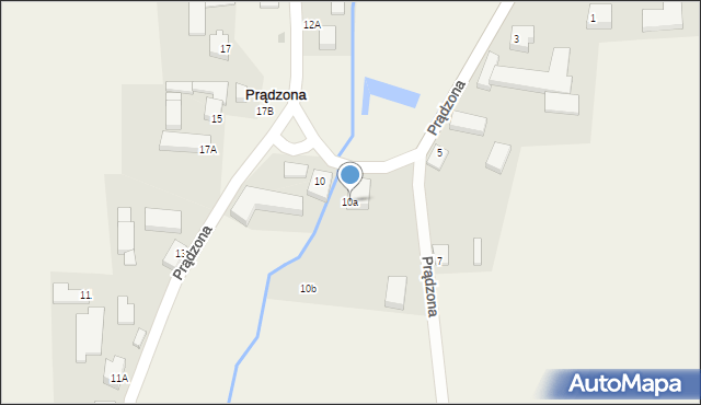 Prądzona, Prądzona, 10a, mapa Prądzona