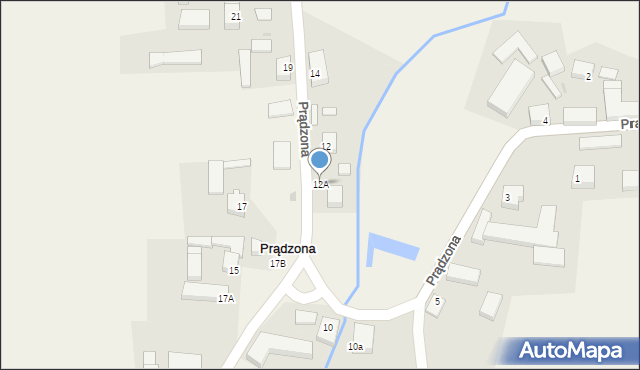 Prądzona, Prądzona, 12A, mapa Prądzona