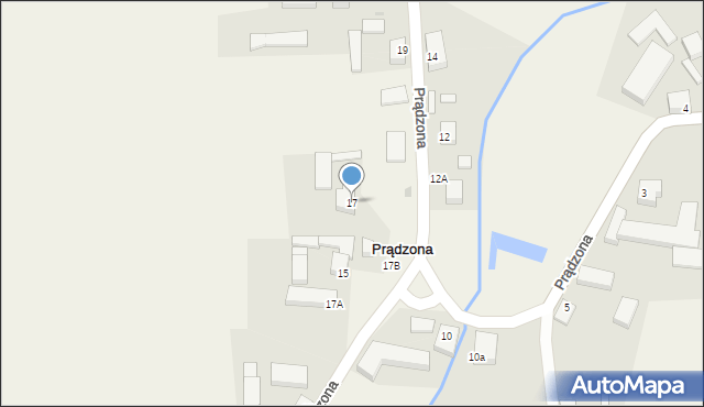 Prądzona, Prądzona, 17, mapa Prądzona