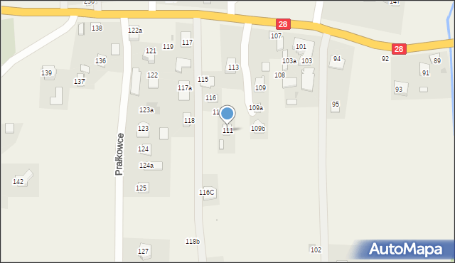 Prałkowce, Prałkowce, 111, mapa Prałkowce