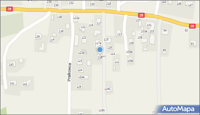 Prałkowce, Prałkowce, 118, mapa Prałkowce