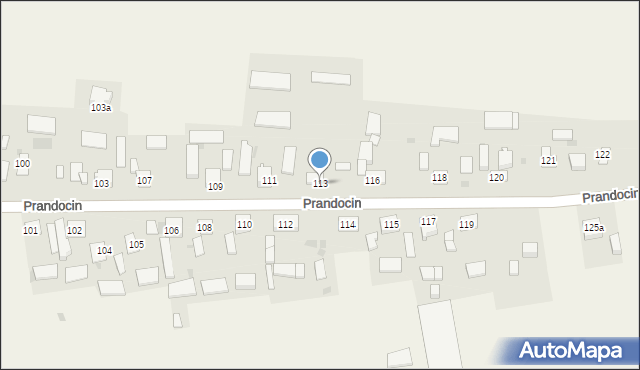 Prandocin, Prandocin, 113, mapa Prandocin